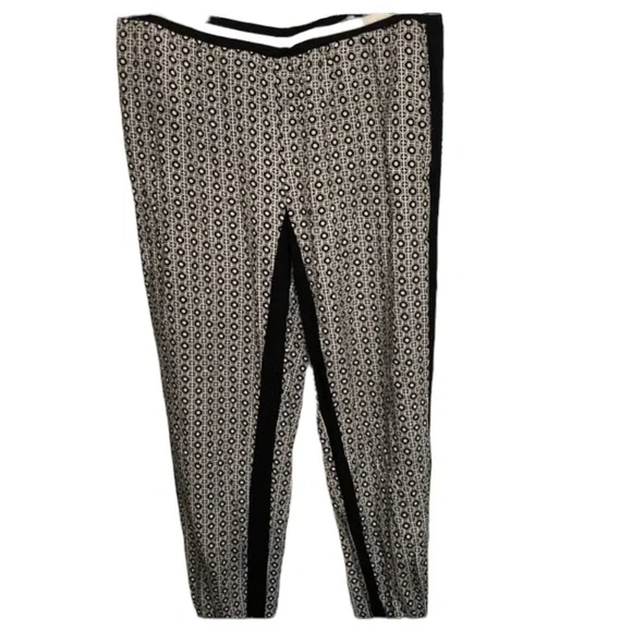 Vanilla Star size large Black & White print silky joggers black tux strip - Picture 2 of 14